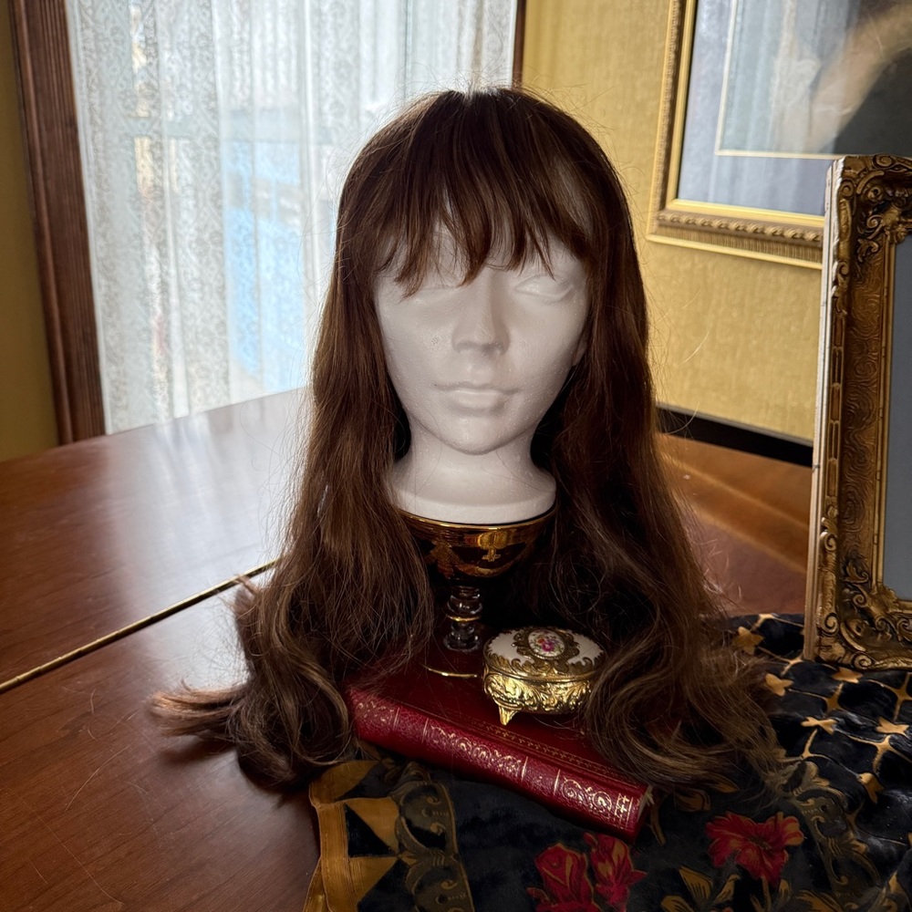 Luxurious Long Auburn Brown Wig for Women